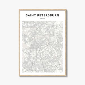 Saint Petersburg Map Poster, Saint Petersburg Map Print, Saint Petersburg Travel Wall Art, Saint Petersburg Personalized Map, Russia