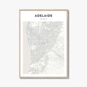 Cartaz de mapa de Adelaide, impressão de mapa de Adelaide, arte de parede de viagem de Adelaide, mapa personalizado de Adelaide, Austrália