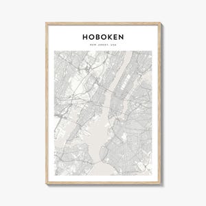 Hoboken Karte Poster, Hoboken Karte Druck, Hoboken Reisewandkunst, Hoboken personalisierte Karte, New Jersey