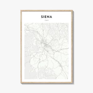 Siena Map Poster, Siena Map Print, Siena Travel Wall Art, Siena Personalized Map, Italy
