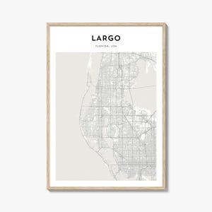 Largo Map Poster, Largo Map Print, Largo Travel Wall Art, Largo Personalized Map, Florida