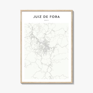 Juiz De Fora Map Poster, Juiz De Fora Map Print, Juiz De Fora Travel Wall Art, Juiz De Fora Personalized Map, Brazil