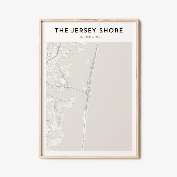 Jersey Shore Map Poster, Jersey Shore Map Print, Jersey Shore Personalized Map Art, Jersey Shore Wall Art, Travel Poster, Travel Gift