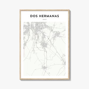 Dos Hermanas Karte Poster, Dos Hermanas Karte Druck, Dos Hermanas Reisewandkunst, Dos Hermanas personalisierte Karte, Spanien