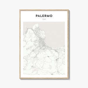Palermo Karte Poster,Palermo Karte Druck,Palermo Reisewandkunst,Palermo Karte, Italien