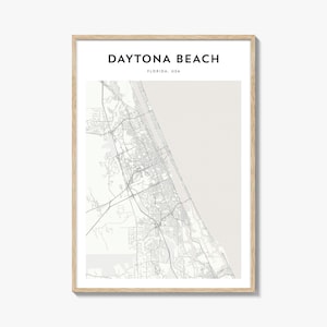 Daytona Beach Map Poster, Daytona Beach Map Print, Daytona Beach Travel Wall Art, Daytona Beach Personalized Map, Florida