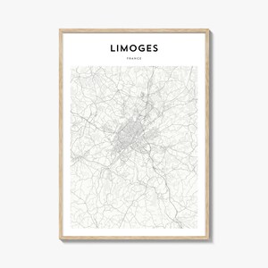Limoges Karte Poster, Limoges Karte Druck, Limoges Reisewandkunst, Limoges personalisierte Karte, Frankreich