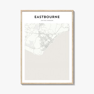 Eastbourne Map Poster, Eastbourne Map Print, Eastbourne Travel Wall Art, Eastbourne Personalized Map, United Kingdom