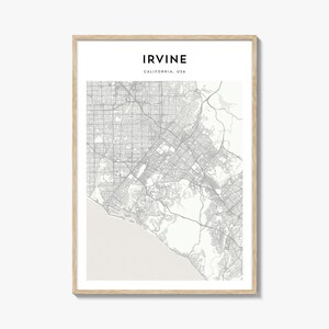 Irvine Map Poster, Irvine Map Print, Irvine Travel Wall Art, Irvine Personalized Map, California