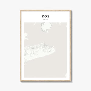Kos Karte Poster, Kos Karte Druck, Kos Reisewandkunst, Kos personalisierte Karte, Griechenland
