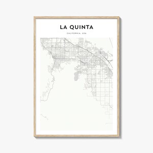 Affiche de carte de La Quinta, impression de carte de La Quinta, art mural voyage La Quinta, carte personnalisée La Quinta, Californie