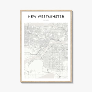 New Westminster Map Poster, New Westminster Map Print, New Westminster Travel Wall Art, New Westminster Personalized Map, Canada