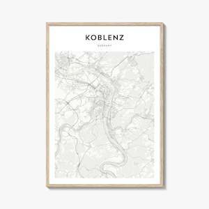 Koblenz Map Poster, Koblenz Map Print, Koblenz Travel Wall Art, Koblenz Personalized Map, Germany