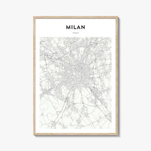 Milan Map Poster, Milan Map Print, Milan Travel Wall Art, Milan Personalized Map, Italy
