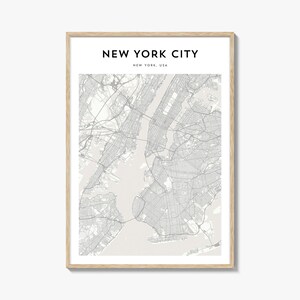 New York City Karte Poster, New York City Karte Druck, New York City Reisewandkunst, New York City Karte, New York City Karte