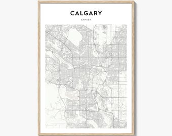 Calgary Map Poster, Calgary Map Print, Calgary Travel Wall Art, Calgary Personalized Map, Canada