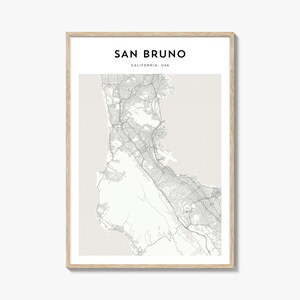 San Bruno Map Poster, San Bruno Map Print, San Bruno Travel Wall Art, San Bruno Personalized Map, California