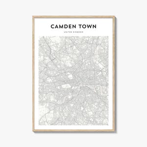 Camden Town Map Poster, Camden Town Map Print, Camden Town Travel Wall Art, Camden Town Personalized Map, United Kingdom