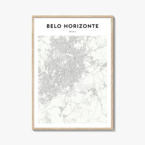 Belo Horizonte Karte Poster, Belo Horizonte Karte Druck, Belo Horizonte Reisewandkunst, Belo Horizonte personalisierte Karte, Brasilien