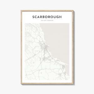 Scarborough Map Poster, Scarborough Map Print, Scarborough Travel Wall Art, Scarborough Personalized Map, United Kingdom