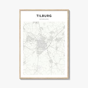 Tilburg Karte Poster, Tilburg Karte Druck, Tilburg Reisewandkunst, Tilburg personalisierte Karte, Niederlande