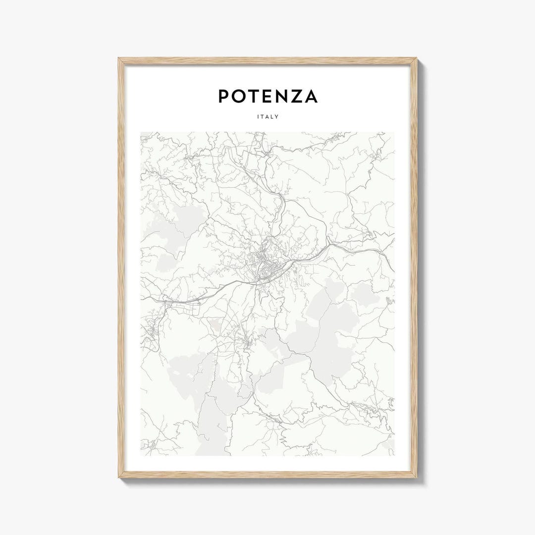 Potenza Map Print, Italy Poster, Italian Wall Art, Basilicata Custom Street  Decor - Etsy, image size:1080x1080