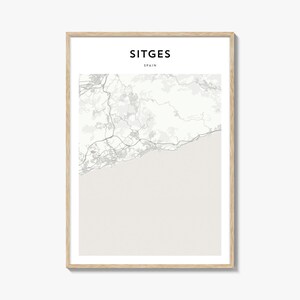Sitges Map Poster, Sitges Map Print, Sitges Travel Wall Art, Sitges Personalized Map, Spain