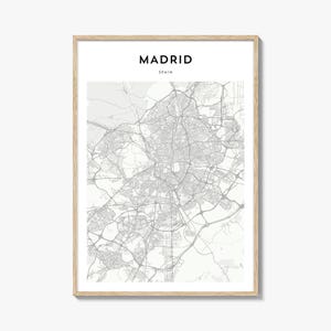 Madrid Map Poster, Madrid Map Print, Madrid Travel Wall Art, Madrid Personalized Map, Spain