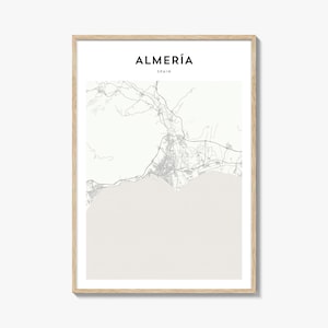 Almeria Karte Poster, Almeria Karte Druck, Almeria Reisewandkunst, Almeria personalisierte Karte, Spanien