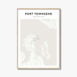 Port Townsend Karte Poster, Port Townsend Karte Drucken, Port Townsend Reisewandkunst, Port Townsend personalisierte Karte, Washington