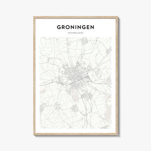 Groningen Karte Poster, Groningen Karte Druck, Groningen Reisewandkunst, Groningen personalisierte Karte, Niederlande