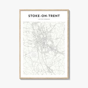 Stoke-on-Trent Map Poster, Stoke-on-Trent Map Print, Stoke-on-Trent Travel Wall Art, Stoke-on-Trent Personalized Map, United Kingdom
