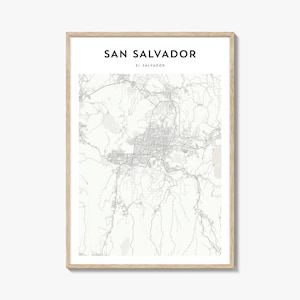 San Salvador Map Poster, San Salvador Map Print, San Salvador Travel Wall Art, San Salvador Personalized Map, El Salvador