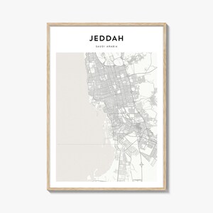 Jeddah Map Poster, Jeddah Map Print, Jeddah Travel Wall Art, Jeddah Personalized Map, Saudi Arabia