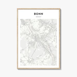 Bonn Map Poster, Bonn Map Print, Bonn Travel Wall Art, Bonn Personalized Map, Germany