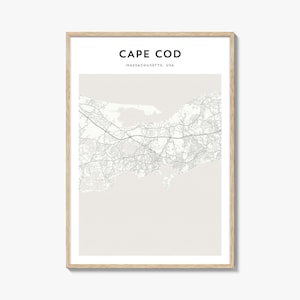 Cape Cod Map Poster, Cape Cod Map Print, Cape Cod Travel Wall Art, Cape Cod Personalized Map, Massachusetts