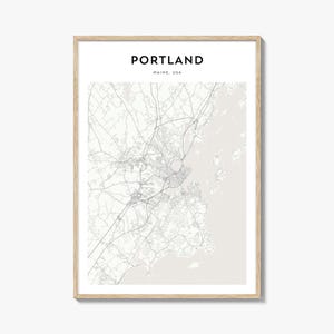 Cartaz do mapa de Portland Maine, impressão do mapa de Portland, arte de parede de viagem de Portland, mapa personalizado de Portland,