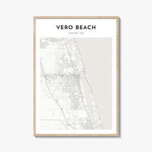 Vero Beach kaart poster, Vero Beach kaart print, Vero Beach reizen muurkunst, Vero Beach gepersonaliseerde kaart, Florida