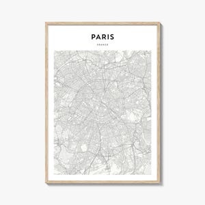 Paris Map Poster, Paris Map Print, Paris Travel Wall Art, Paris Personalized Map, France
