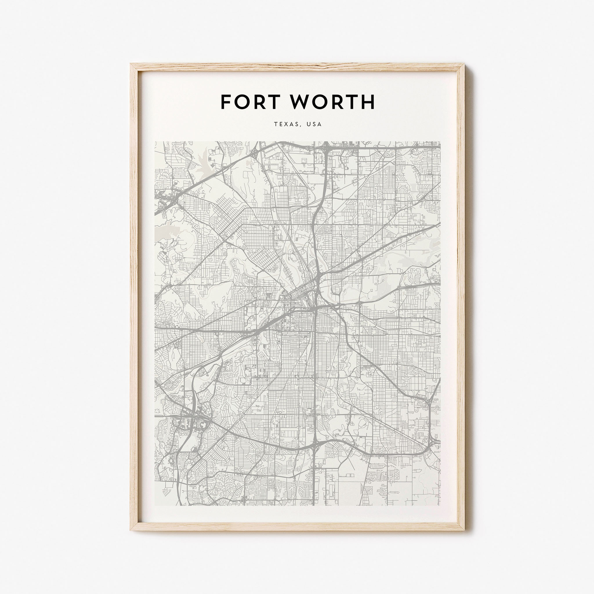 Fort Worth Map Poster Fort Worth Map Print Fort Worth image