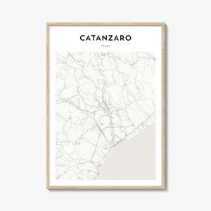 Pôster do mapa de Catanzaro, impressão de mapa de Catanzaro, arte de parede de viagem de Catanzaro, mapa personalizado de Catanzaro, Itália