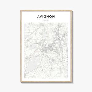 Póster con mapa de Aviñón, impresión de mapa de Aviñón, arte mural de viaje de Aviñón, mapa personalizado de Aviñón, Francia