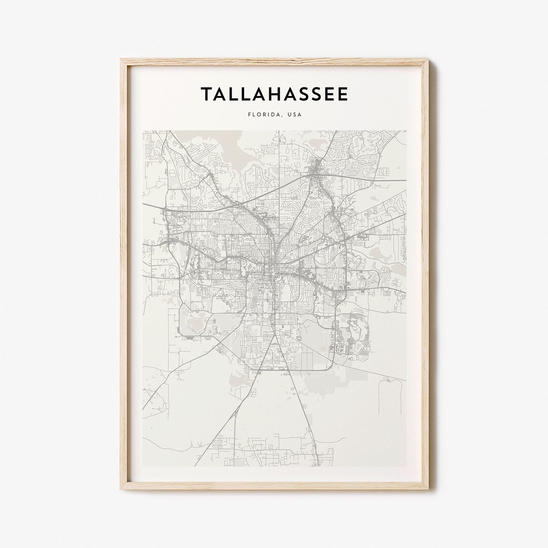 Tallahassee Map Poster, Tallahassee Map Print, Tallahassee Personalized ...