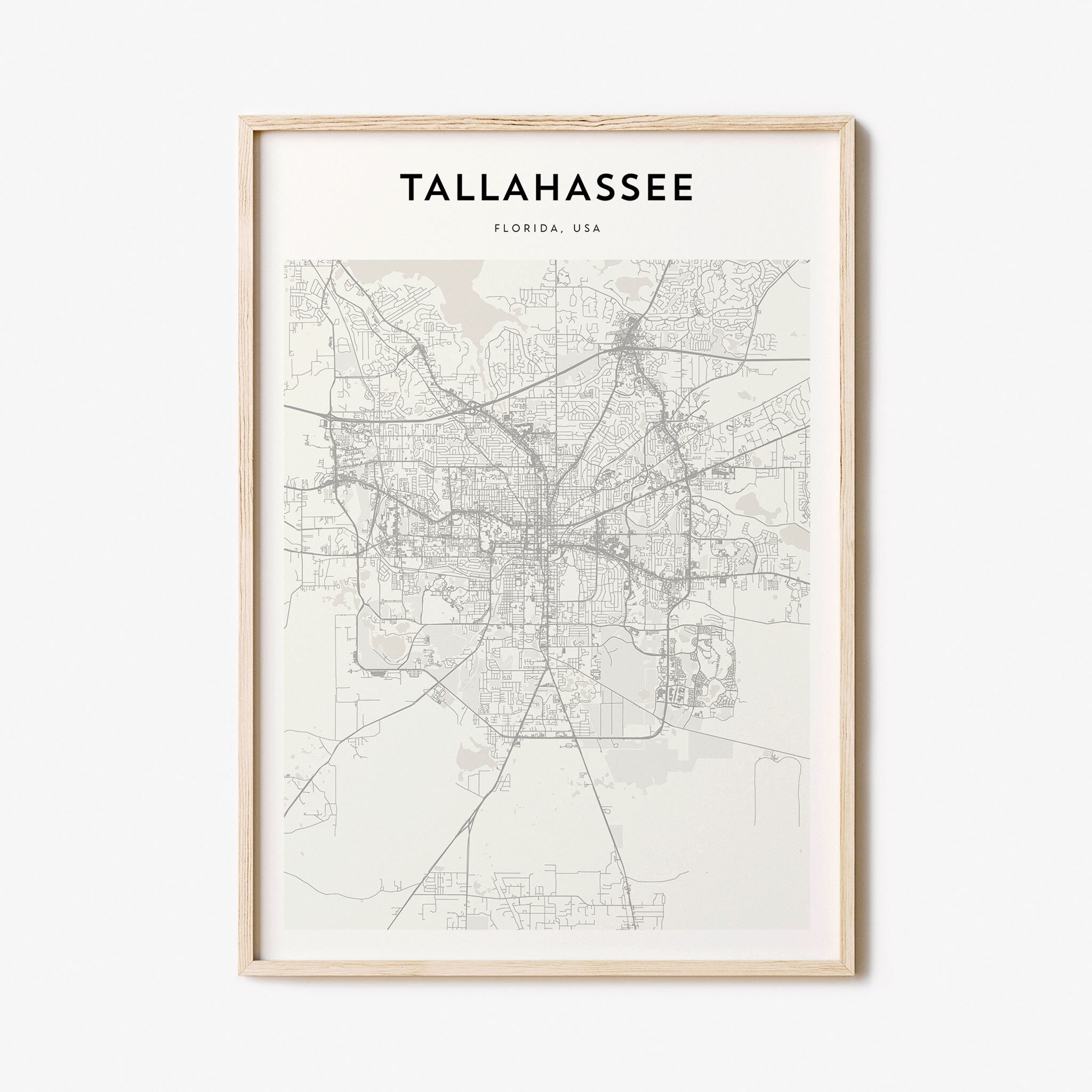 Tallahassee Map Poster, Tallahassee Map Print, Tallahassee Personalized