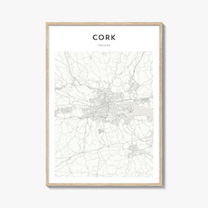Cork Map Poster, Cork Map Print, Cork Travel Wall Art, Cork Personalized Map, Ireland
