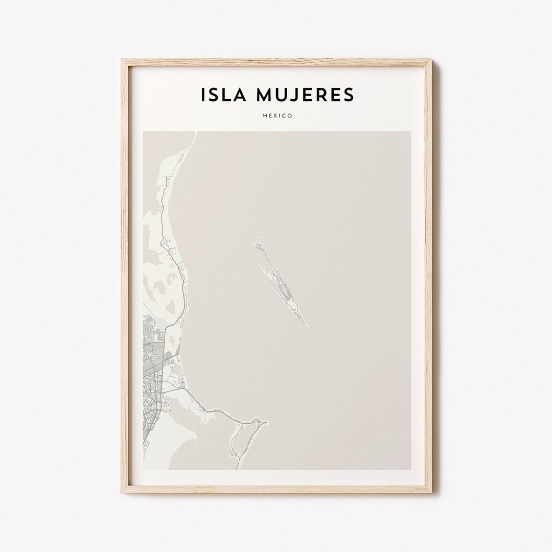 Isla Mujeres Map Poster, Isla Mujeres Map Print, Isla Mujeres ...