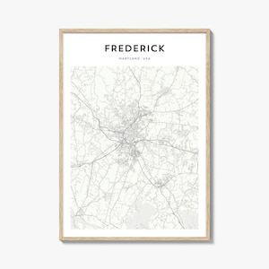 Friedrich Karte Poster, Friedrich Karte Druck, Friedrich Reisewandkunst, Friedrich personalisierte Karte, Maryland
