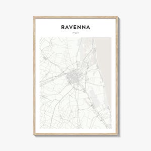 Cartaz do mapa de Ravenna, impressão do mapa de Ravenna, arte de parede de viagem de Ravenna, mapa personalizado de Ravenna, Itália