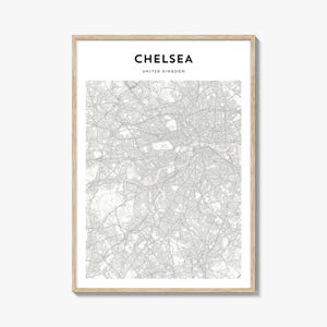 Chelsea United Kingdom Map Poster, Chelsea Map Print, Chelsea Travel Wall Art, Chelsea Personalized Map,