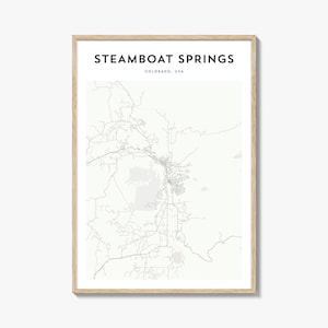 Steamboat Springs Map Print, Colorado Poster, USA Wall Art, Steamboat Custom Street Decor